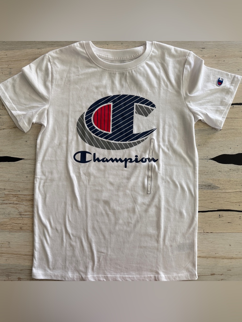 Boys Champion Logo T-Shirt - Large 14/16 NWT